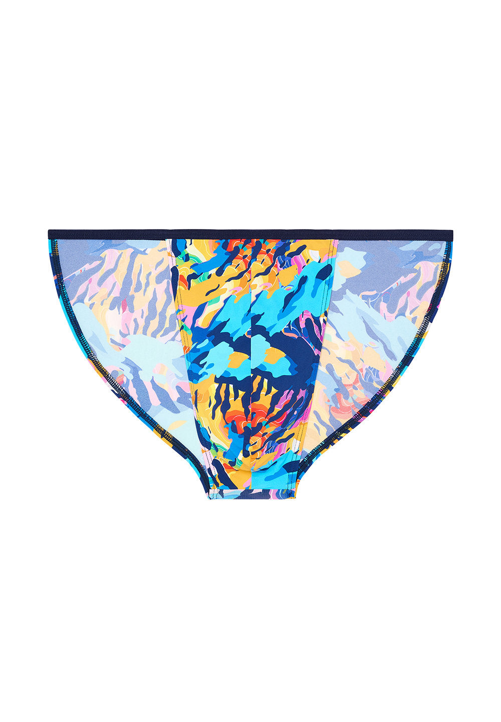 Front cutout view of HO turquoise print  Tanga Briefs