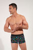 Front view of a men model wearing HO black print  Trunk