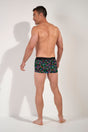 General view of a men model wearing HO black print  Trunk