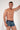 General view of a men model wearing HO navy blue print  Trunk