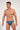 Front view of a men model wearing HO navy blue print  Comfort Micro Briefs