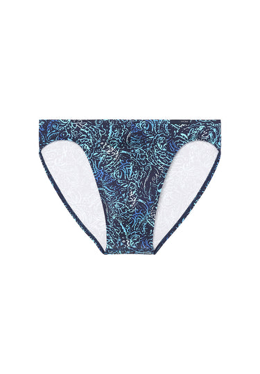 Front cutout view of HO navy print  Comfort Micro Briefs
