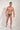 Full-body view of a men model wearing HO black print  G-String