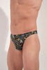 General view of a men model wearing HO black print  G-String