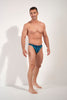 Full-body view of a men model wearing HO navy print  G-String