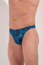 General view of a men model wearing HO navy print  G-String