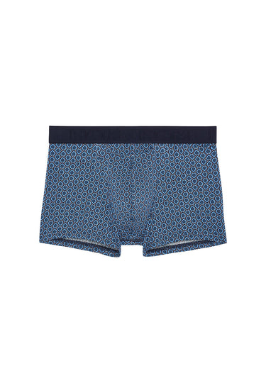 Front cutout view of HO blue print modal/viscose/tencel Boxer Briefs HO1