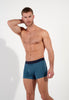 Front view of a men model wearing HO blue print modal/viscose/tencel Boxer Briefs HO1