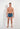Full-body view of a men model wearing HO blue print modal/viscose/tencel Boxer Briefs HO1