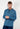 Front view of a men model wearing HO blue print cotton Long Sleepwear