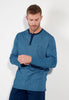 Front view of a men model wearing HO blue print cotton Long Sleepwear