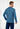 Back view of a men model wearing HO blue print cotton Long Sleepwear