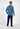 General view of a men model wearing HO blue print cotton Long Sleepwear