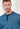 Close-up view of a men model wearing HO blue print cotton Long Sleepwear