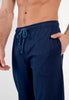 General view of a men model wearing HO blue print cotton Long Sleepwear