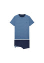 Front cutout view of HO blue print cotton Short Sleepwear