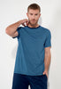 Front view of a men model wearing HO blue print cotton Short Sleepwear