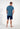 General view of a men model wearing HO blue print cotton Short Sleepwear