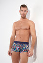 Front view of a men model wearing HO multico print  Trunk