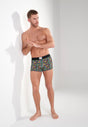 Full-body view of a men model wearing HO multico print  Boxer Briefs