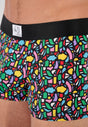 Close-up view of a men model wearing HO multico print  Boxer Briefs