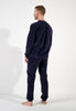 General view of a men model wearing HO navy  Homewear