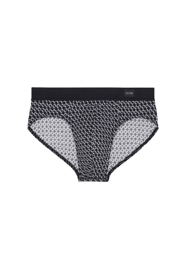 Front cutout view of HO grey print modal/viscose/tencel Comfort Briefs HO1