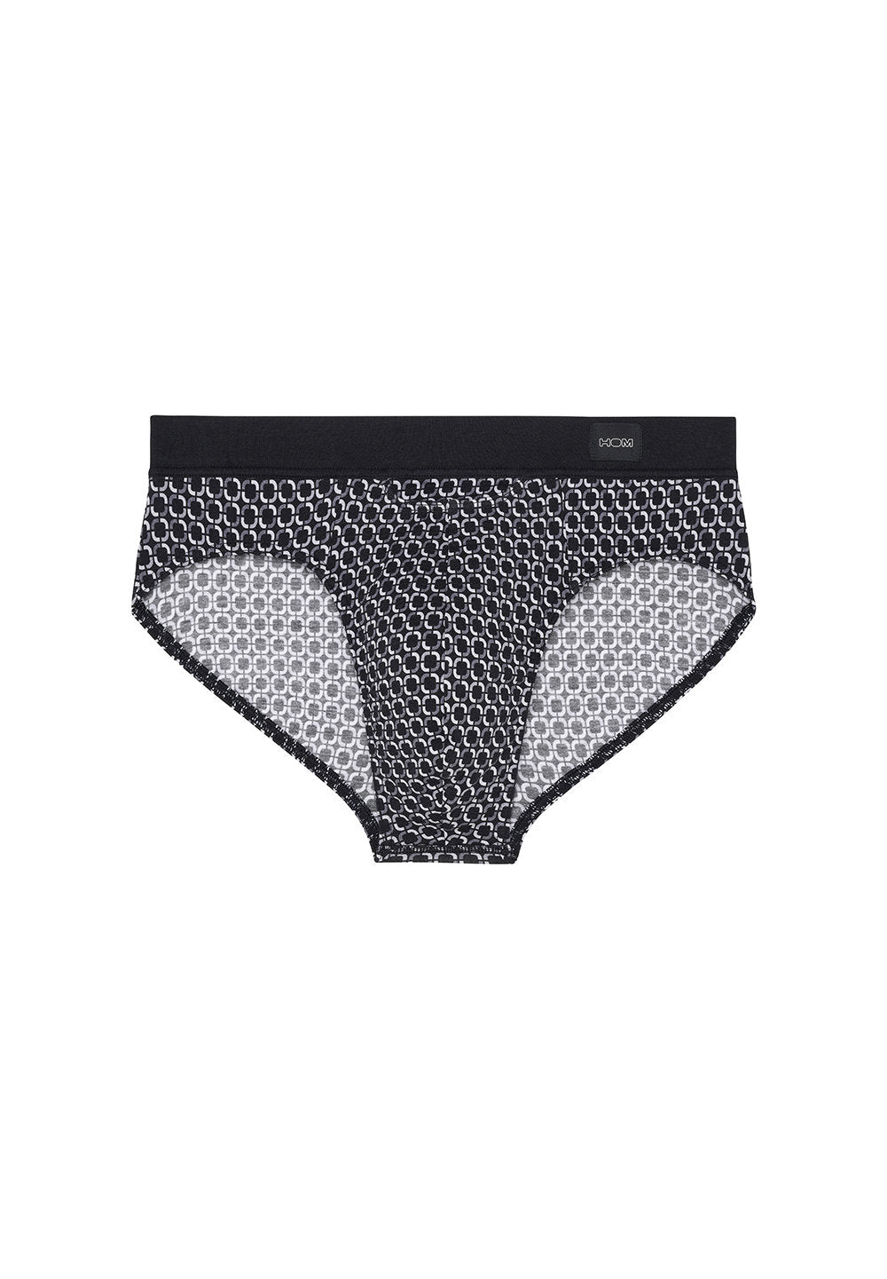 Front cutout view of HO grey print modal/viscose/tencel Comfort Briefs HO1