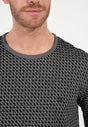 Close-up view of a men model wearing HO grey print cotton Long Sleepwear