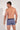Back view of a men model wearing HO blue stripes  Boxer Briefs