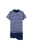 Front cutout view of HO blue stripes cotton Short Sleepwear