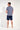 General view of a men model wearing HO blue stripes cotton Short Sleepwear