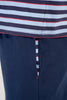 General view of a men model wearing HO blue stripes cotton Short Sleepwear