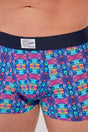 Close-up view of a men model wearing HO multico print  Boxer Briefs