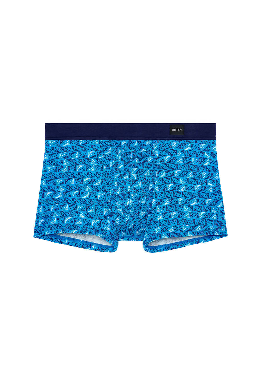 Front cutout view of HO blue print modal/viscose/tencel Comfort Boxer Briefs HO1