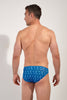 Back view of a men model wearing HO blue print modal/viscose/tencel Comfort Micro Briefs