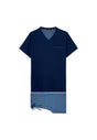 Front cutout view of HO navy print cotton Short Sleepwear
