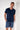 Front view of a men model wearing HO navy print cotton Short Sleepwear
