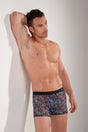 General view of a men model wearing HO blue print  Boxer Briefs