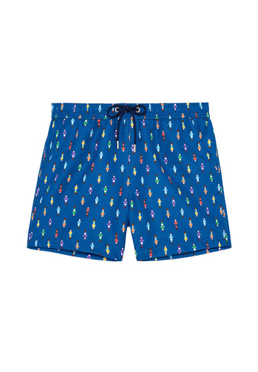 Front cutout view of HO navy print  Beach Boxer