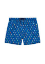 Front cutout view of HO navy print  Beach Boxer