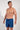 Front view of a men model wearing HO navy print  Beach Boxer