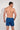 Back view of a men model wearing HO navy print  Beach Boxer