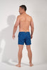 General view of a men model wearing HO navy print  Beach Boxer