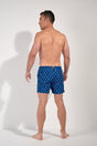 General view of a men model wearing HO navy print  Beach Boxer