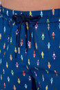 Close-up view of a men model wearing HO navy print  Beach Boxer