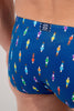General view of a men model wearing HO navy print  Swim Micro Briefs