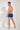 General view of a men model wearing HO navy print  Swim Shorts