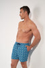 General view of a men model wearing HO blue print  Beach Boxer