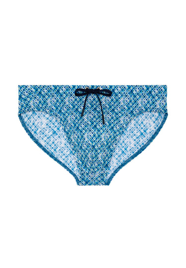 Front cutout view of HO blue print  Swim Mini Briefs